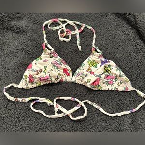 Curvy Beach Tattoo Print Triangle Top Size 1x